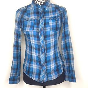 Blue Miley Cyrus Flannel Shirt